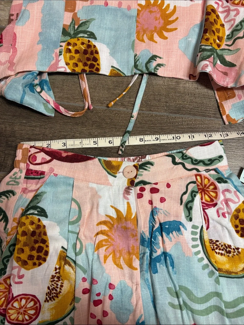 Paper Heart Fruit Print Two-Piece Set in Pastel Pink & Aqua - Picture 7 of 7